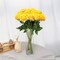 10 Pcs Fake Artificial Roses Silk Flowers with Stems (Yellow) 9.84"D x 7.78"W x 2.36"H